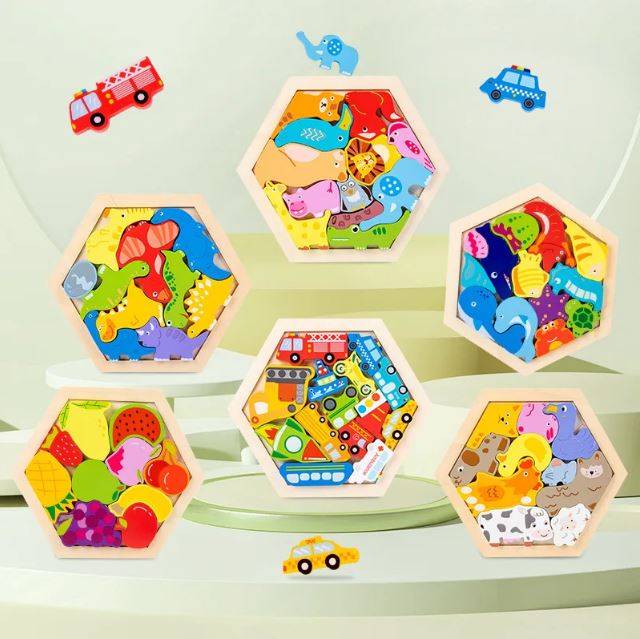 Puzzles Educatifs en Forme d’Hexagone