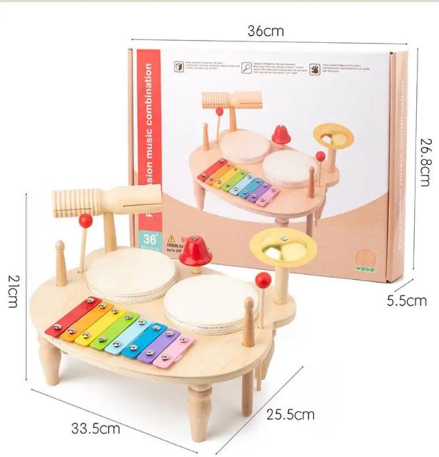 Kit Complet d'Instruments de Musique Éducatifs (Bois)