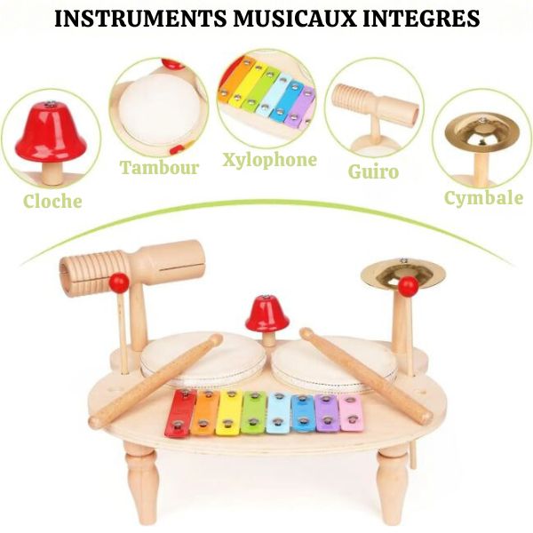 Kit Complet d'Instruments de Musique Éducatifs (Bois)