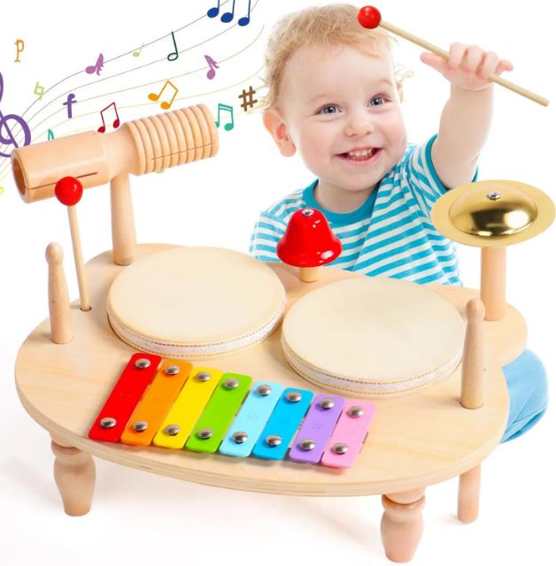 Kit Complet d'Instruments de Musique Éducatifs (Bois)