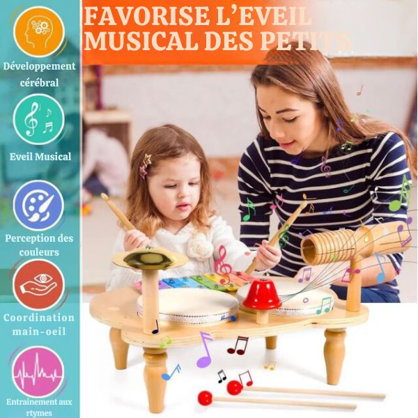 Kit Complet d'Instruments de Musique Éducatifs (Bois)