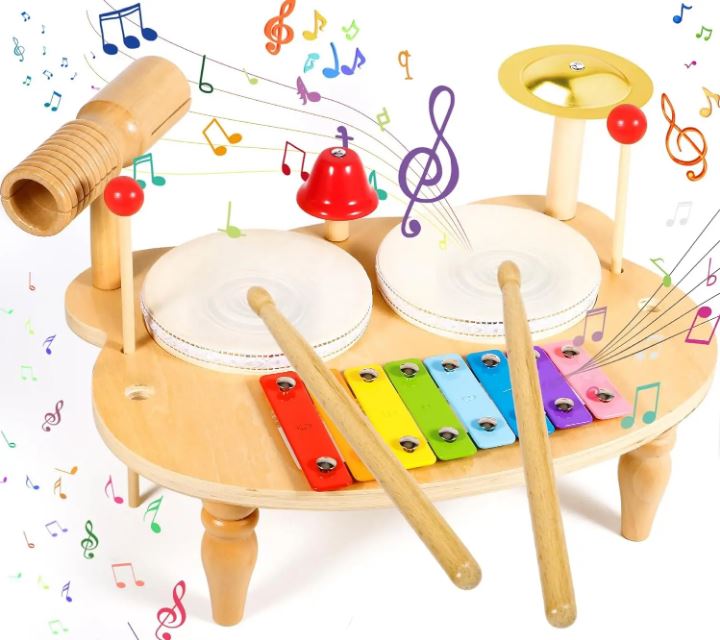 Kit Complet d'Instruments de Musique Éducatifs (Bois)