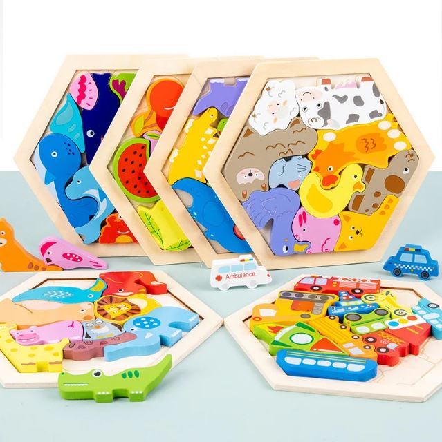 Puzzles Educatifs en Forme d’Hexagone